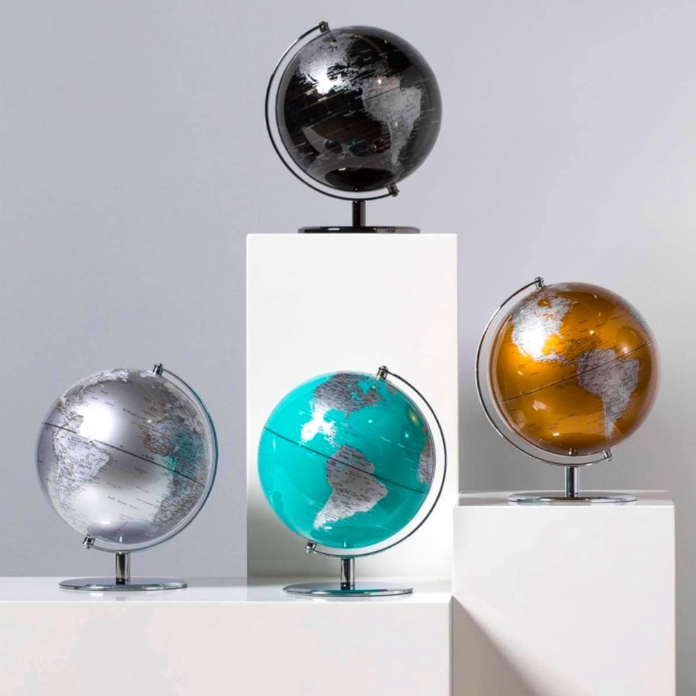 Torre & Tagus Latitude World Globe | Teal Globe | Globes of the World with stand